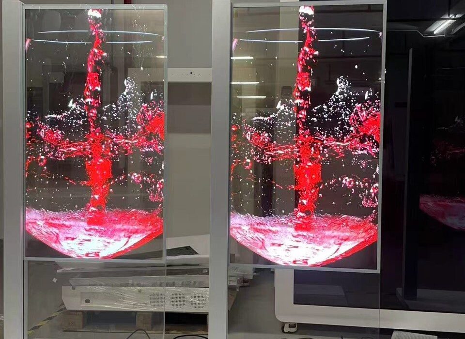 Прозрачный OLED экран с эффектом парящего изображения для бизнеса
