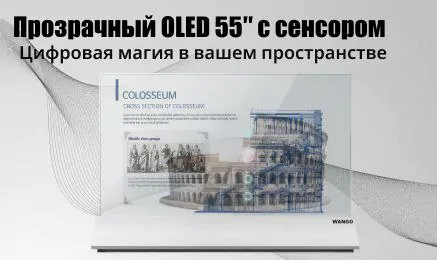 Прозрачный OLED-экран 55″ с сенсорным управлением и Windows