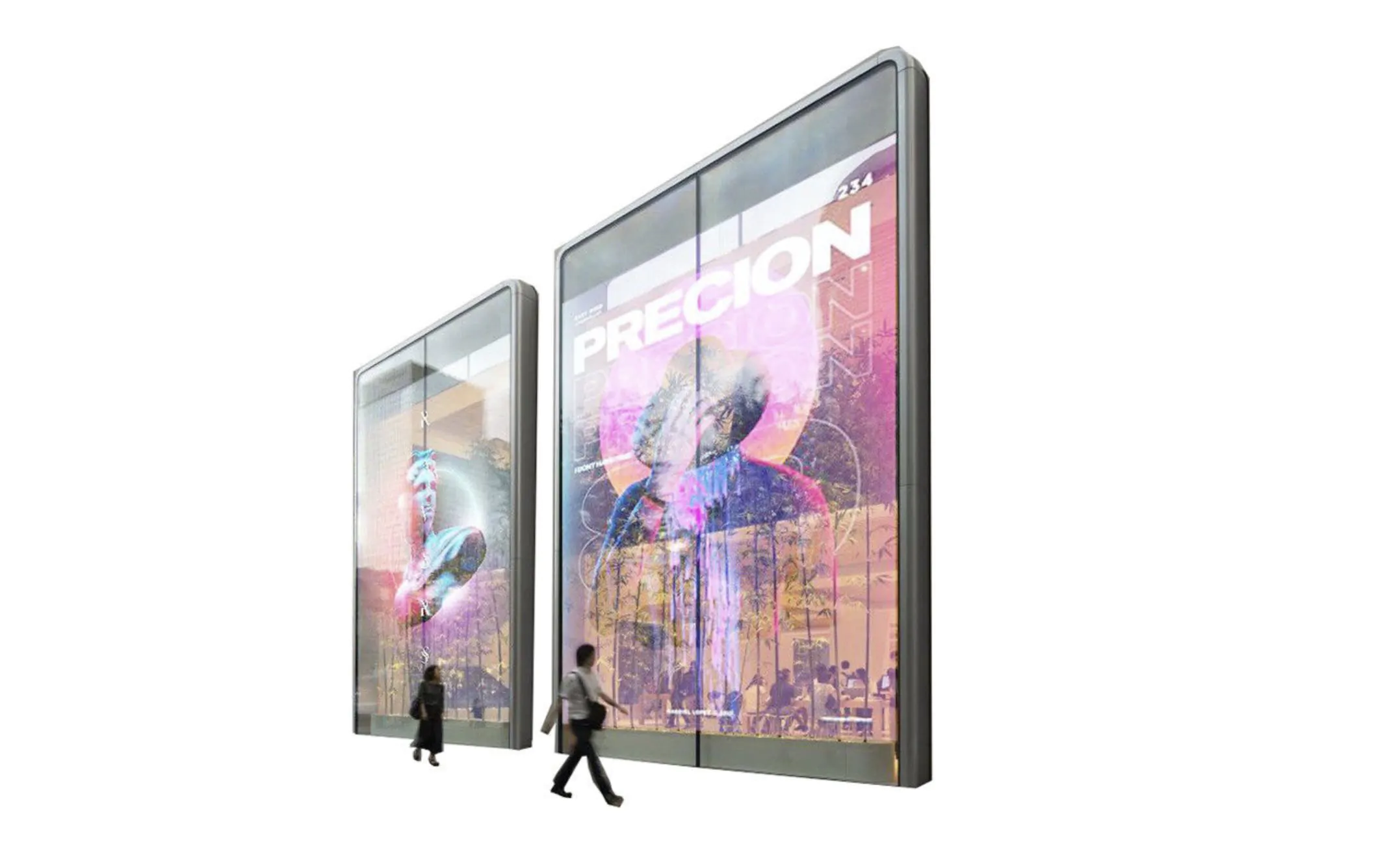 Высокояркая прозрачная LED видеостена — интерактивный 4K видео